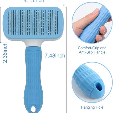 Chullbull Rectangle Slicker, Bath and Rubber Hand Brush Grooming Kit for Dogs
