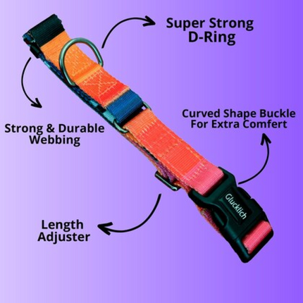 Glucklich Martingale Printed Adjustable Collar for Dogs (Dark Night)
