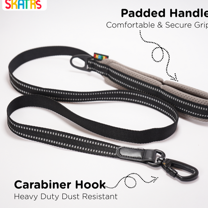 Skatrs Adventure in Style & Comfort Eclipse Leash for Dogs and Cats (Black)