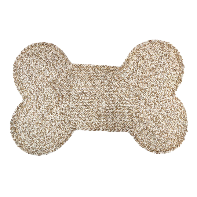Pawpourri Bone Shaped Jute Mat for Dogs and Cats (Beige)