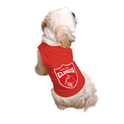 Ruse IPL "Punjab Clings" Printed Tank Jersey for Dogs (Poppy Red)