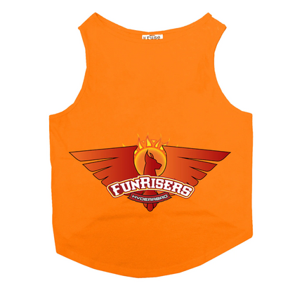 Ruse IPL "Funrisers Hyderabad" Printed Tank Jersey for Dogs (Orange)