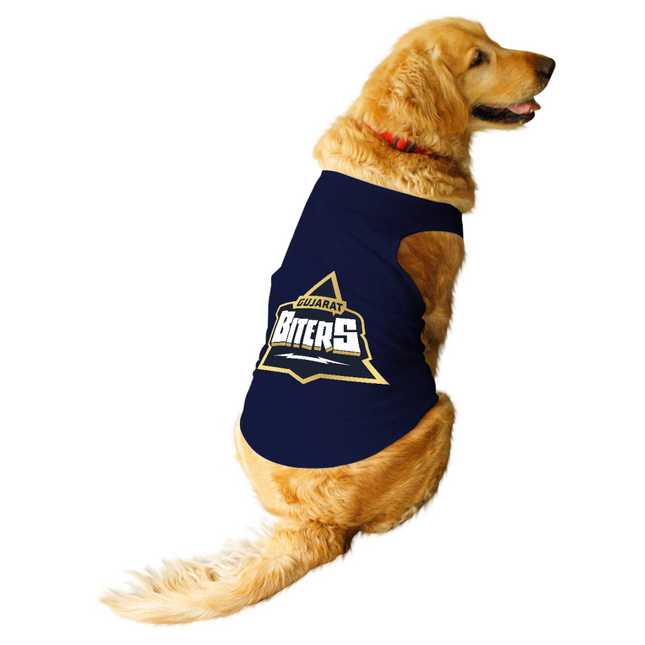 Ruse IPL "Gujarat Biters" Printed Tank Jersey for Dogs (Navy Blue)