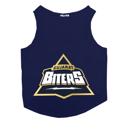 Ruse IPL "Gujarat Biters" Printed Tank Jersey for Dogs (Navy Blue)