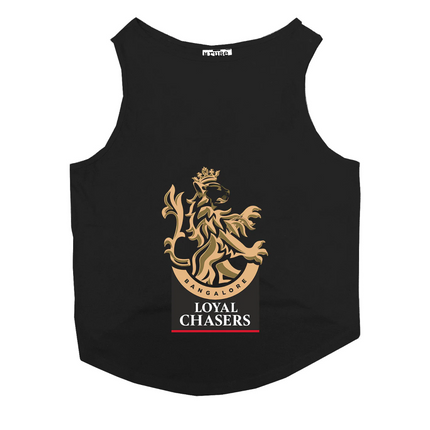 Ruse IPL "Loyal Chasers Bangalore" Printed Tank Jersey for Dogs (Black)