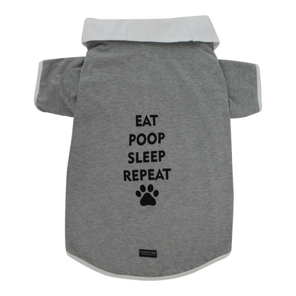 Pawpourri Eat Poop Sleep and Repeat T Shirt for Dogs (Grey)