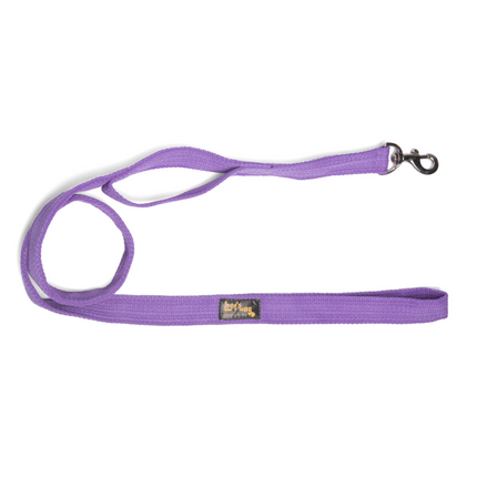 Let's Wag Double Handle Fabric Leash for Dogs (Purple)