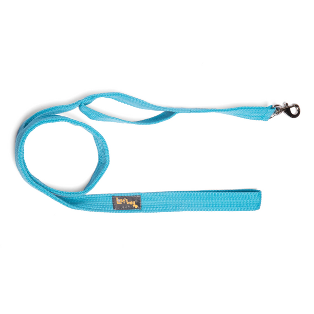 Let's Wag Double Handle Fabric Leash for Dogs (Cobalt Blue)