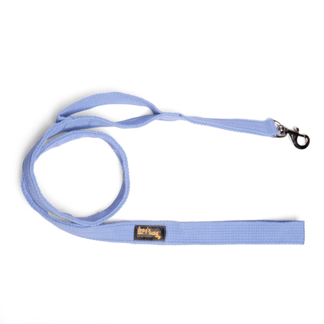 Let's Wag Double Handle Fabric Leash for Dogs (Sky Blue)