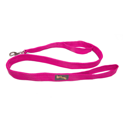 Let's Wag Double Handle Fabric Leash for Dogs (Pink)