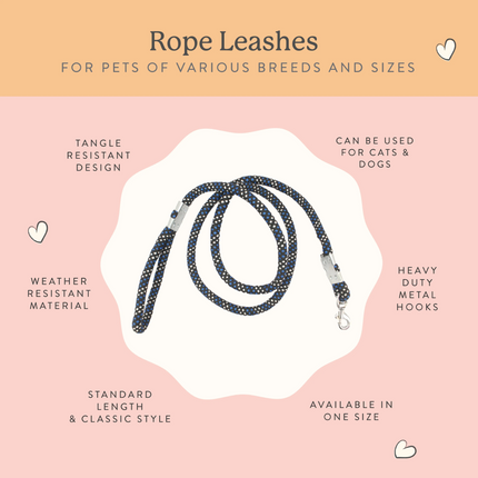 Pawpourri Classic Polyester Rope Leash for Dogs (Blue)
