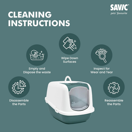 Savic Nestor Jumbo Toilet Home for Cats (Nordic Green)