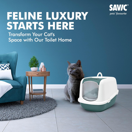 Savic Nestor Jumbo Toilet Home for Cats (Nordic Green)