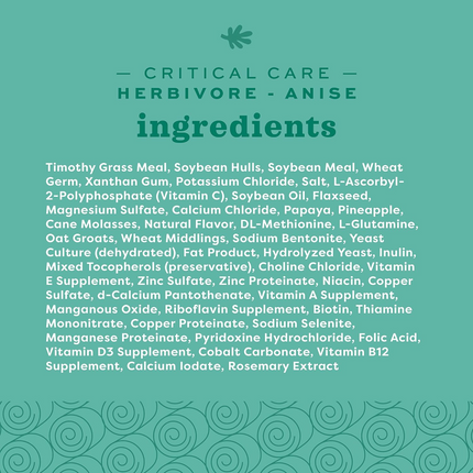 Oxbow Critical Care Anise Herbivore Dry Food for Rabbits and Guinea Pigs