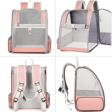 QPets Expandable Backpack for Dogs and Cats (Pink)