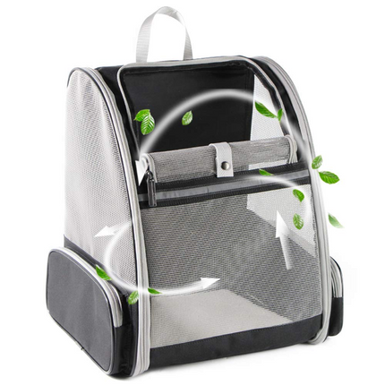QPets Expandable Backpack for Dogs and Cats (Grey)