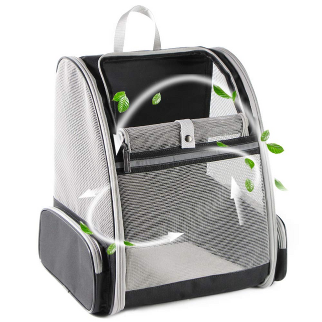 QPets Expandable Backpack for Dogs and Cats (Grey)