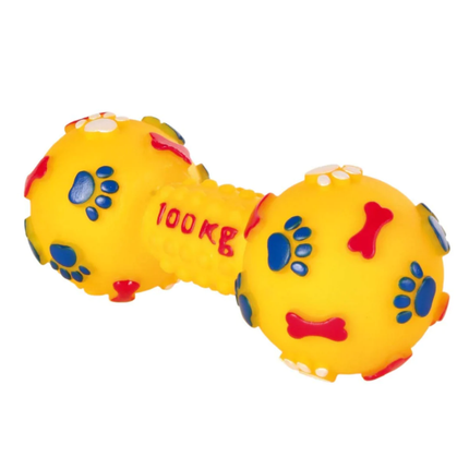 Trixie Playing Rope with Woven in Ball and Dumbbell Vinyl Toy Combo for Dogs