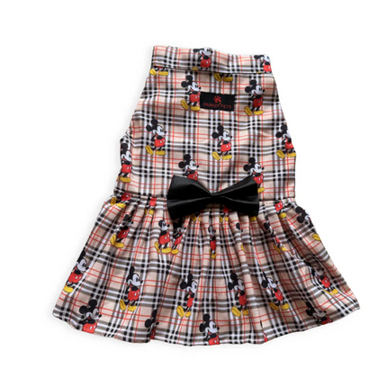 Pawgypets Mickey Check Dress for Dogs (Beige)
