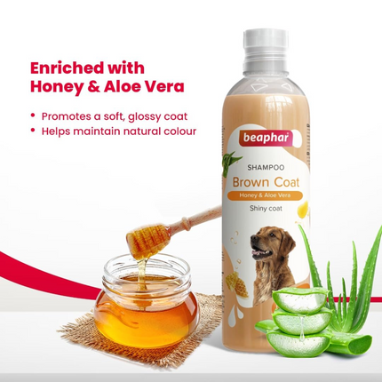 Beaphar Honey & Aloe Vera Herbal Brown Coat Dog Shampoo