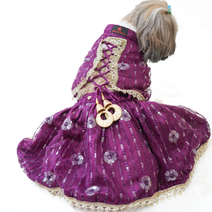 Pawgypets Net Lehenga for Dogs (Violet)