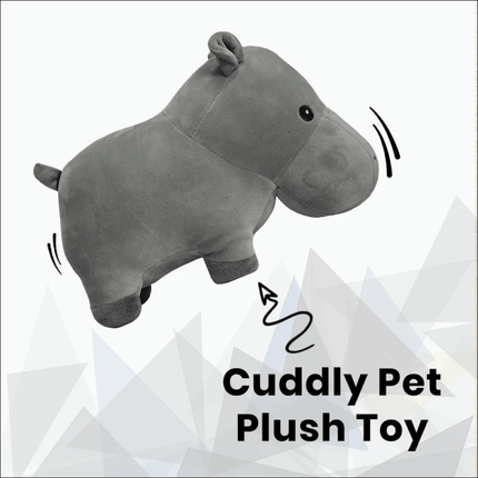 Basil Cuddly Soft Hippo Plush Toy for Dogs and Cats (Grey)