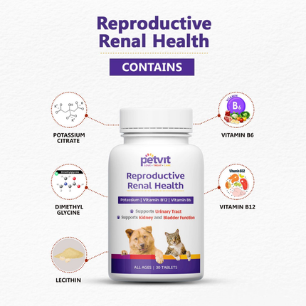 Petvit Reproductive Renal Health Tablet for Dogs and Cats