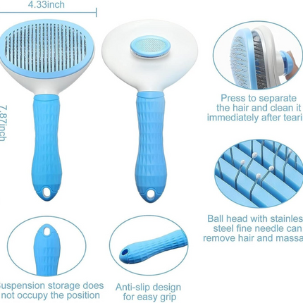 Chullbull Oval Slicker, Bath and Rubber Hand Brush Grooming Kit for Dogs
