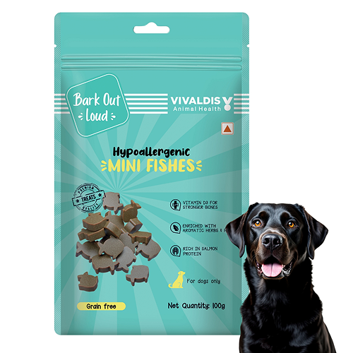 Bark Out Loud by Vivaldis Mini Fishes Grain Free & Hypoallergenic Dog Treats