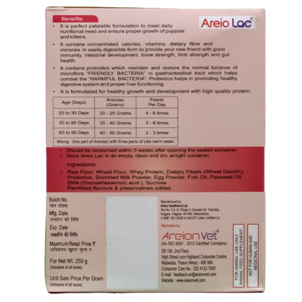 Areion Vet Areio Lac Weaning Supplement for Puppies and Kittens (250g)