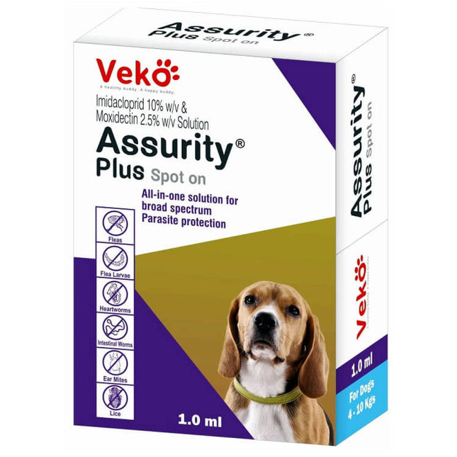 Veko Assurity Plus Spot On for Dogs of 4 kg  to 10 kg