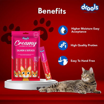 Drools Salmon & Skipjack and Crab & Chicken Creamy Cat Treats Combo