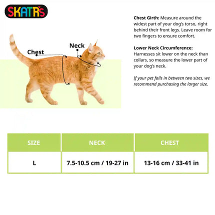 Skatrs Harness with Leash for Cats (Black)