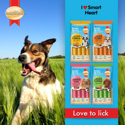 SmartHeart Chicken & Carrot, Chicken & Spinach and Chicken & Strawberry Dog Creamy Treat Combo
