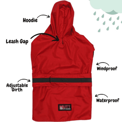 Mutt of Course Raincoat For Dogs (Red)