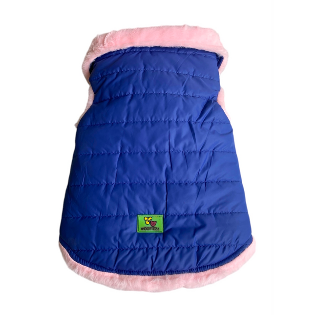 Woofiezz Warm & Comfortable Stylish Jackets for Dogs and Cats (Blue)